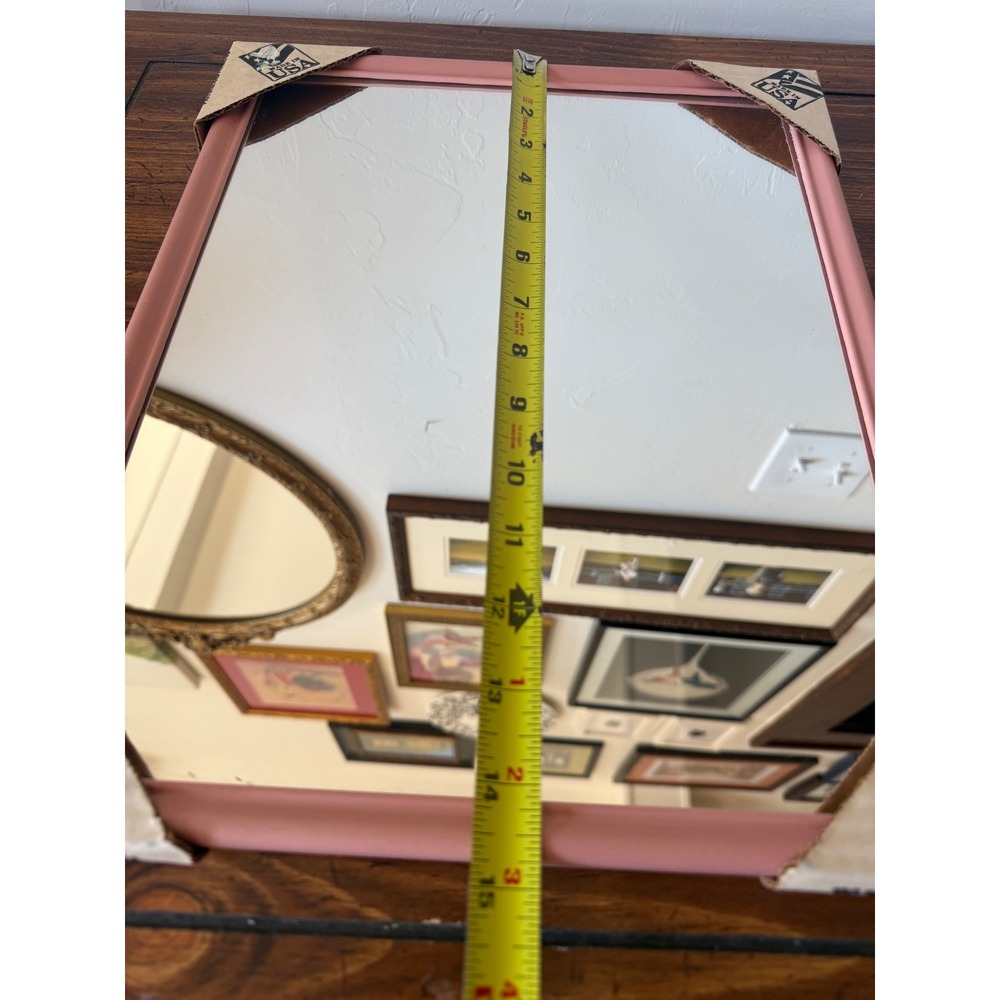 Vintage powder Pink Wall or Vanity Mirror 1980s 1990s Dead Stock - Picture 5 of 7